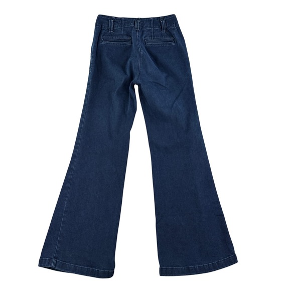 Maeve by Anthropologie The Naomi High Rise Flare Jeans Dark Wash Size 27 - Picture 2 of 9